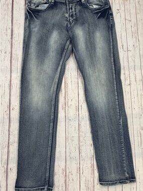 Blind Trust Mens Light Blue Denim Acid Wash Jeans Size 38 Straight Leg